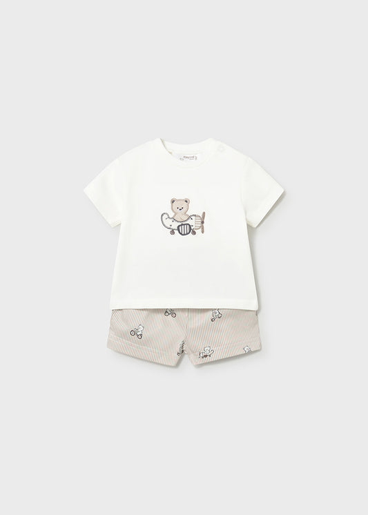 Mayoral Conjunto calções t-shirt ursinho recém-nascido