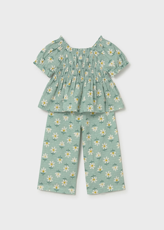 Mayoral Conjunto calças e blusa estampada bebé