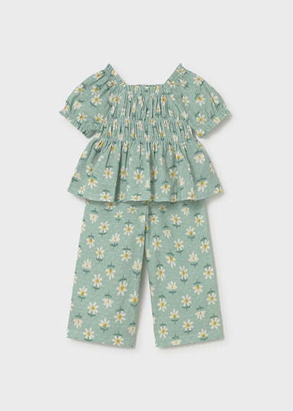 Mayoral Conjunto calças e blusa estampada bebé
