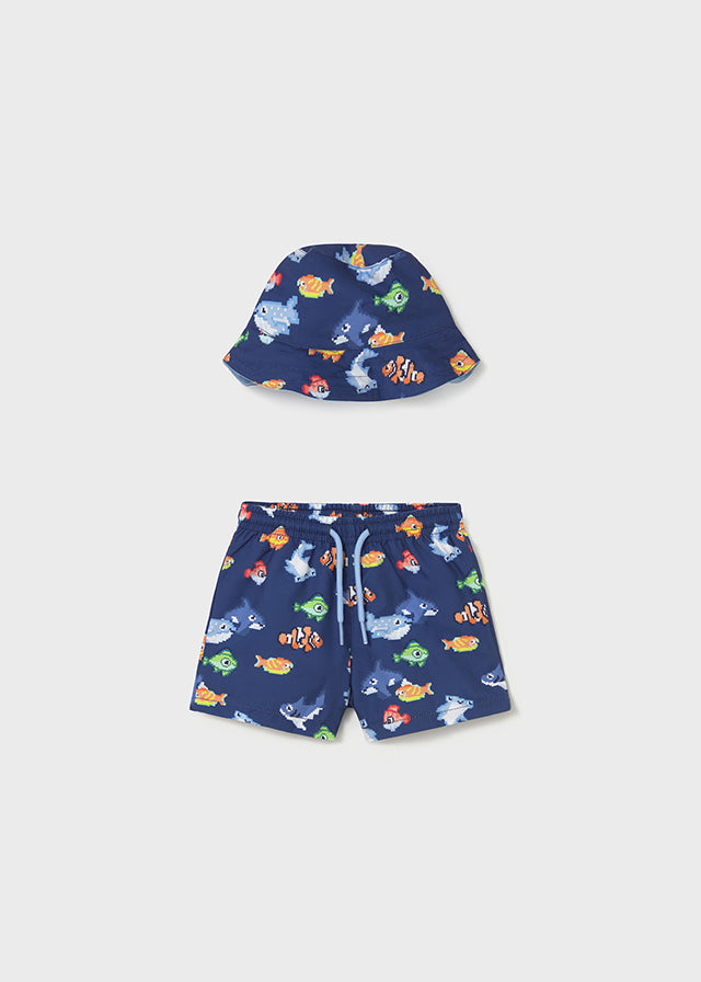 Mayoral Conjunto banho e gorro reversível proteção solar bebé