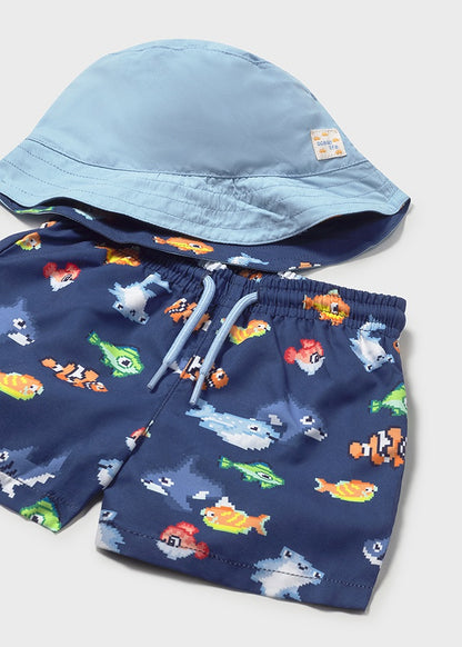 Mayoral Conjunto banho e gorro reversível proteção solar bebé