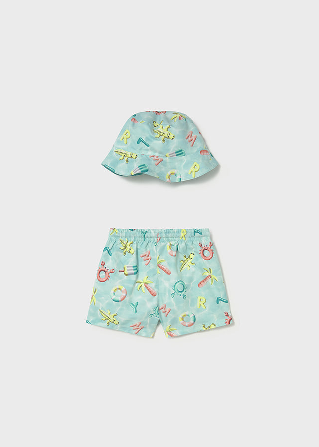 Mayoral Conjunto banho e gorro reversível proteção solar bebé