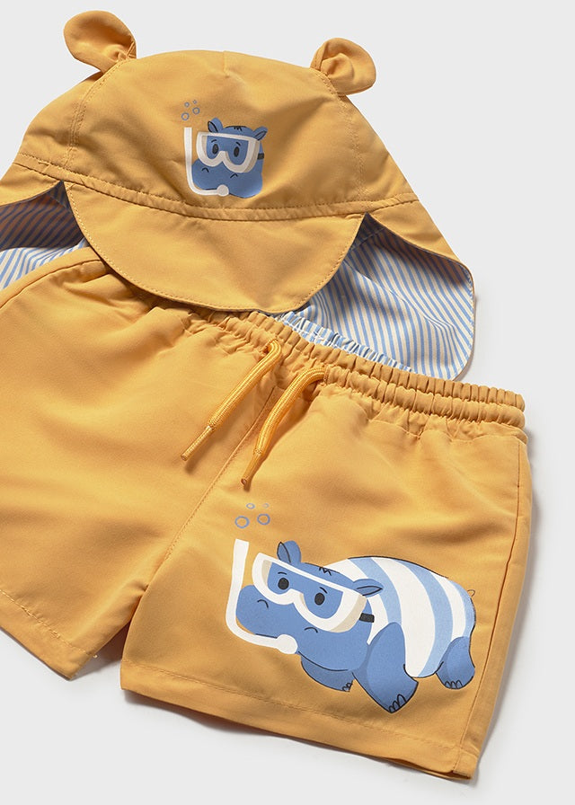 Mayoral Conjunto banho e gorro orelhas proteção solar bebé