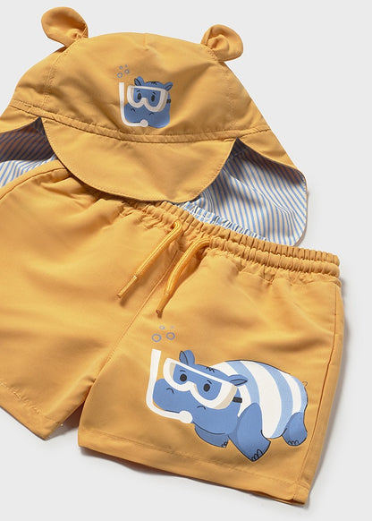 Mayoral Conjunto banho e gorro orelhas proteção solar bebé