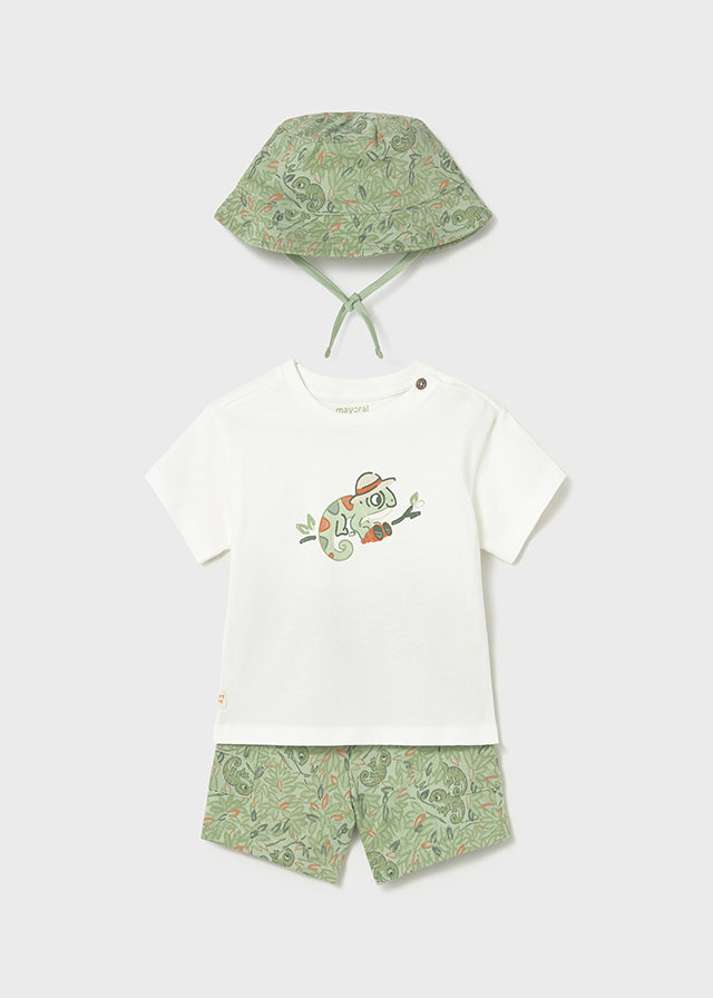 Mayoral Conjunto 3 peças com chapéu bebé