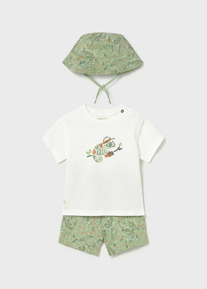 Mayoral Conjunto 3 peças com chapéu bebé
