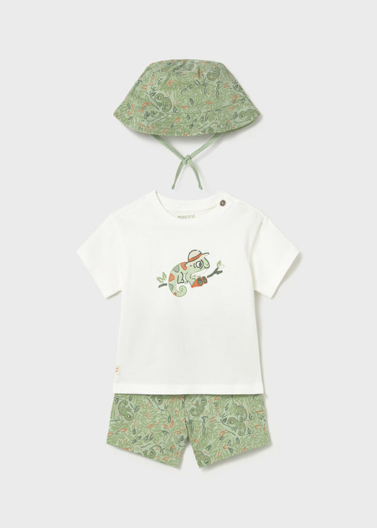 Mayoral Conjunto 3 peças com chapéu bebé