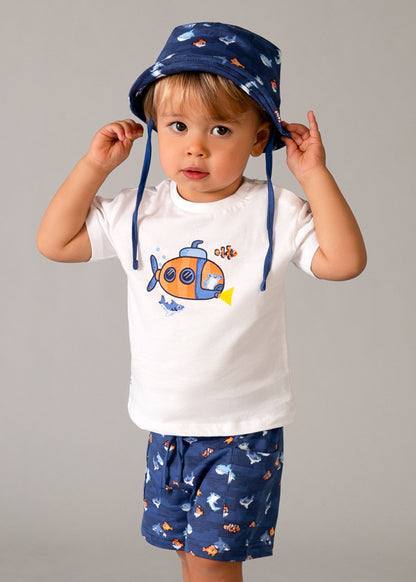 Mayoral Conjunto 3 peças com chapéu bebé