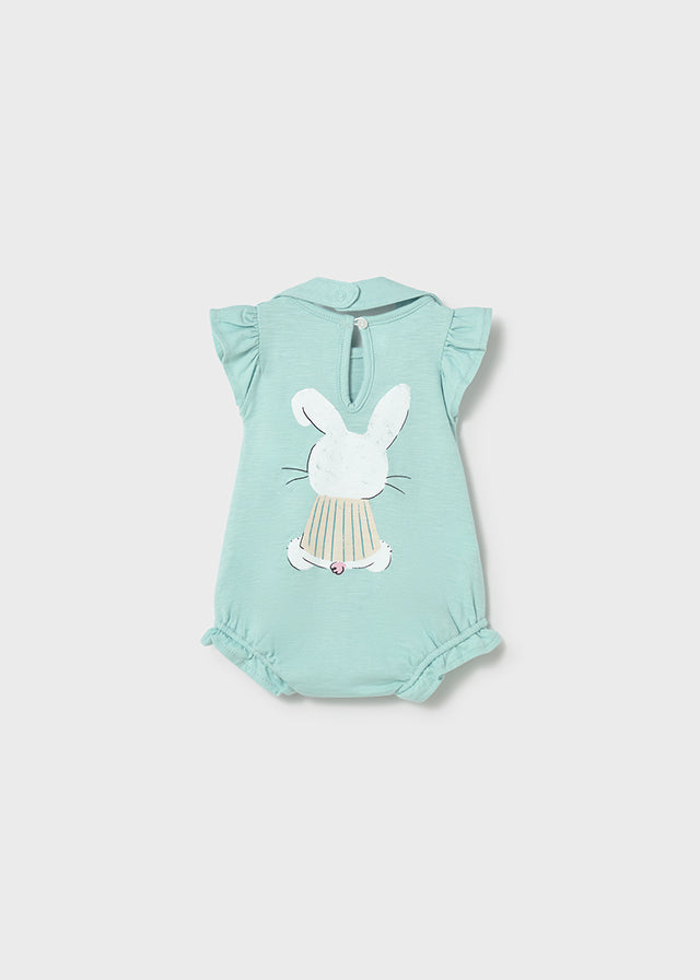 Mayoral Pijama curto folho com babete recém nascida