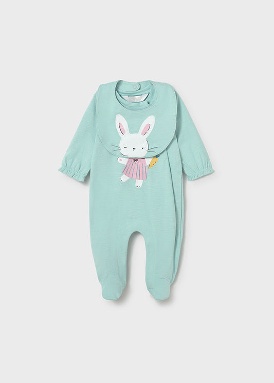 Mayoral Pijama comprido com babete recém nascida