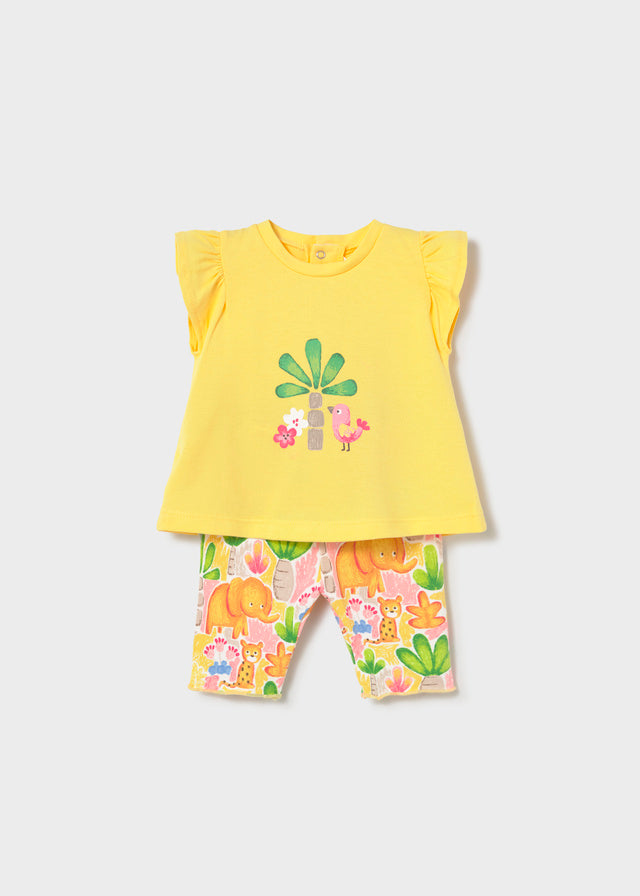 Mayoral Conjunto leggings estampado e t-shirt recém nascida
