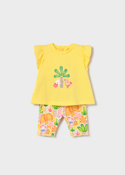 Mayoral Conjunto leggings estampado e t-shirt recém nascida