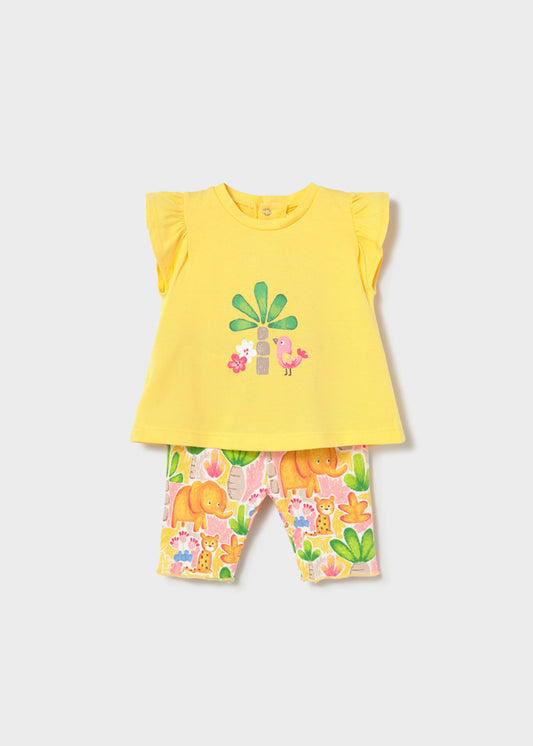 Mayoral Conjunto leggings estampado e t-shirt recém nascida