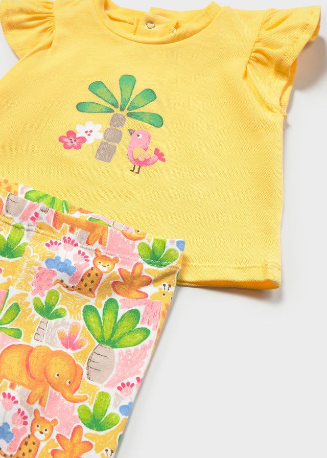 Mayoral Conjunto leggings estampado e t-shirt recém nascida