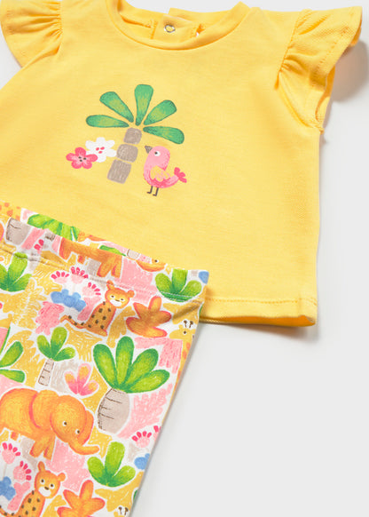 Mayoral Conjunto leggings estampado e t-shirt recém nascida