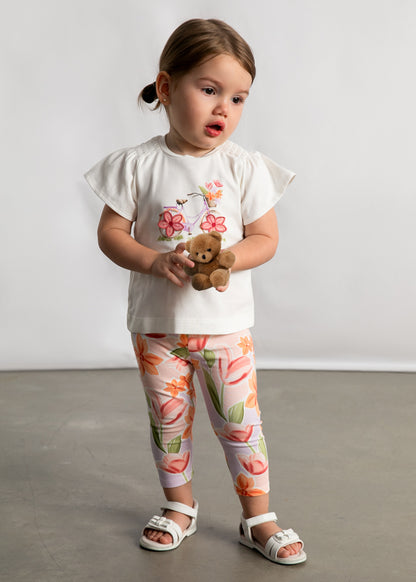 Mayoral Conjunto leggings e t-shirt flor