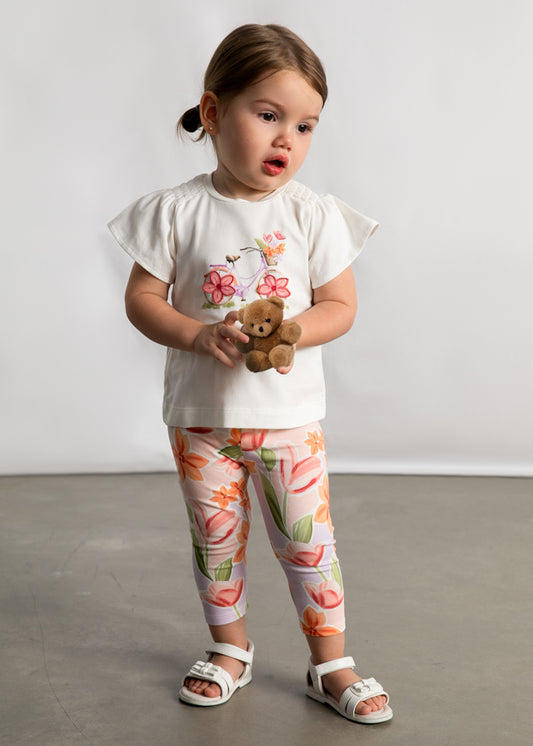 Mayoral Conjunto leggings e t-shirt flor