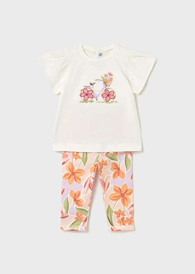 Mayoral Conjunto leggings e t-shirt flor