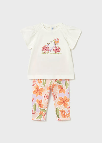 Mayoral Conjunto leggings e t-shirt flor