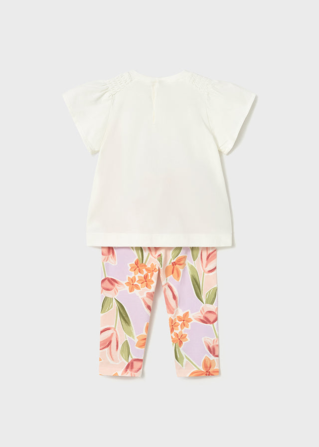 Mayoral Conjunto leggings e t-shirt flor