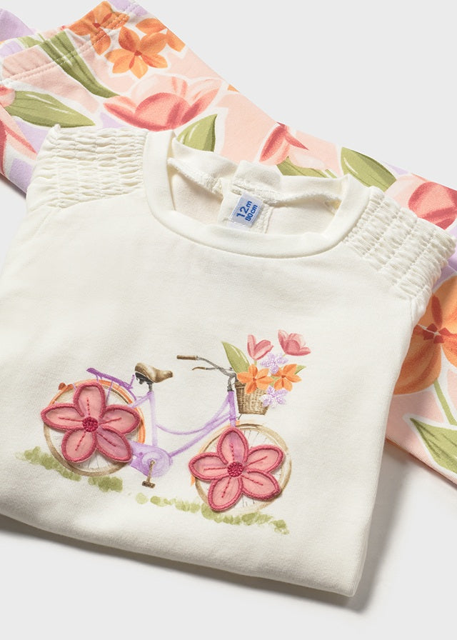 Mayoral Conjunto leggings e t-shirt flor