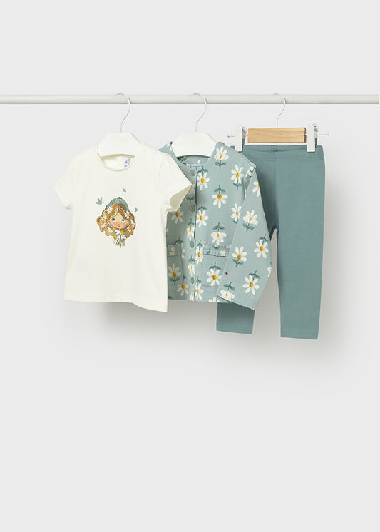 Mayoral Conjunto leggings 3 peças com jaqueta bebé