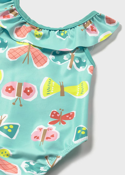 Mayoral Fato de Banho estampado folhos bebé