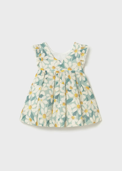 Mayoral Vestido cerimónia folhos e estampado flores bebé