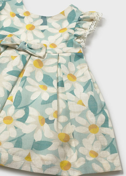 Mayoral Vestido cerimónia folhos e estampado flores bebé