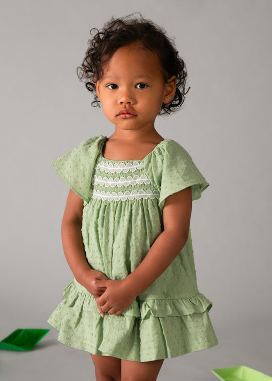 Mayoral Vestido folhos bebé