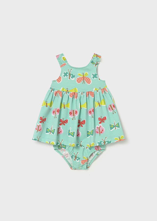 Mayoral Vestido estampado com cuequinha bebé