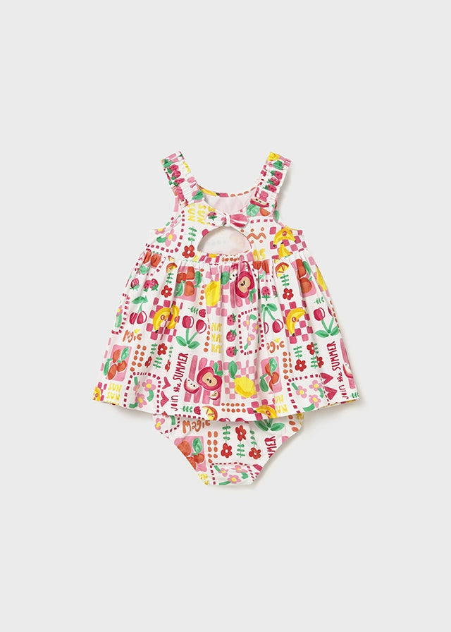 Mayoral Vestido estampado com cuequinha bebé (Cópia)