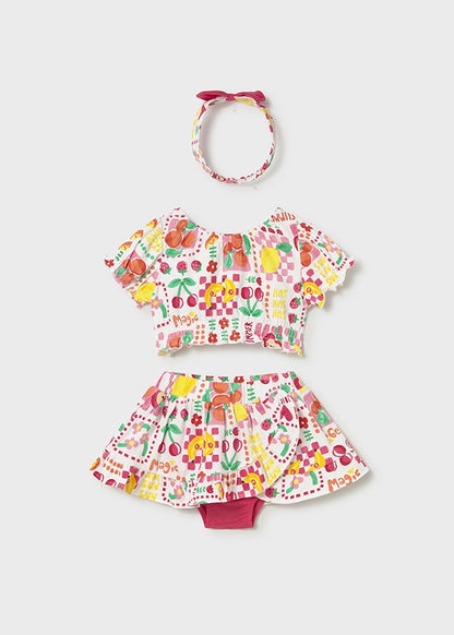 Mayoral Conjunto 3 peças com fita de cabelo bebé