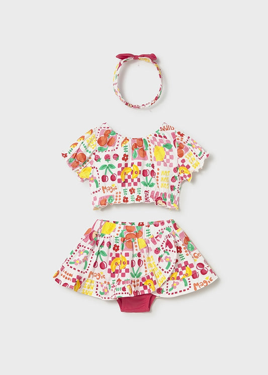 Mayoral Conjunto 3 peças com fita de cabelo bebé