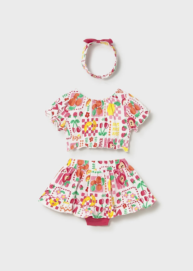 Mayoral Conjunto 3 peças com fita de cabelo bebé