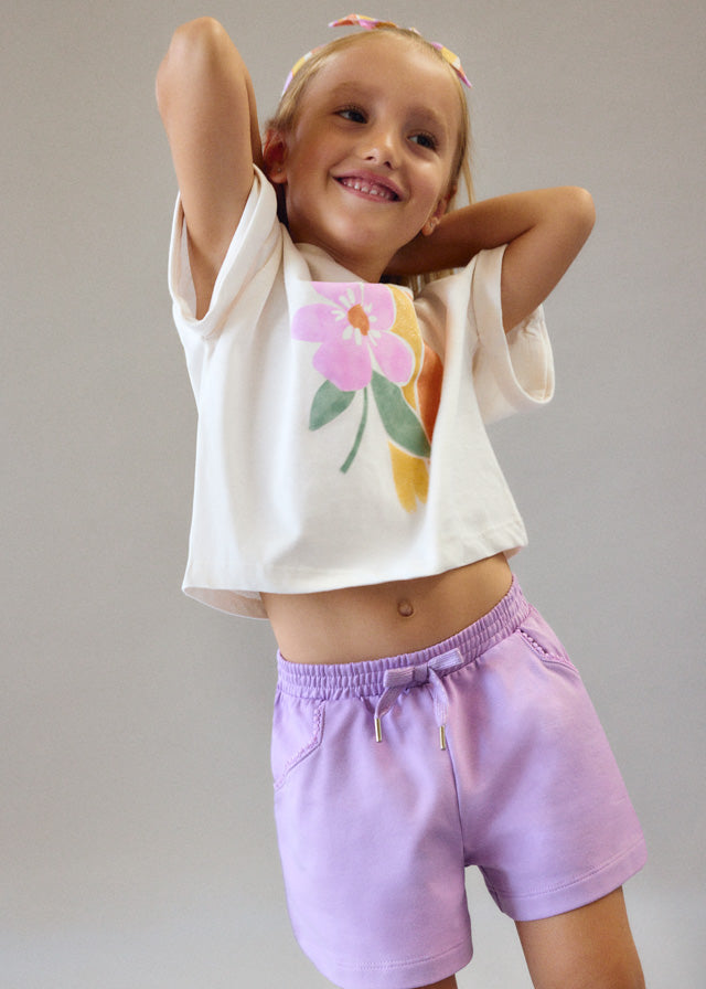 Mayoral T-shirt com fita cabelo estampado menina