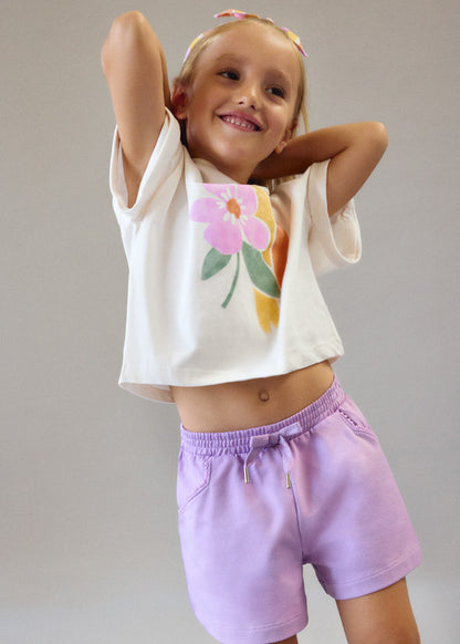 Mayoral T-shirt com fita cabelo estampado menina
