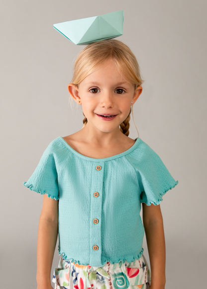 Mayoral T-shirt com folhos menina