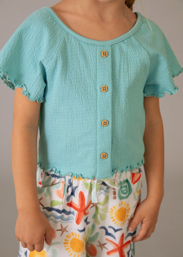 Mayoral T-shirt com folhos menina