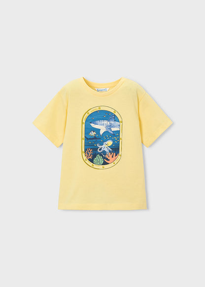 Mayoral T-shirt janela fundo marinho menino