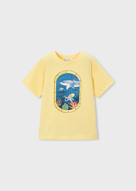 Mayoral T-shirt janela fundo marinho menino