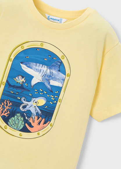 Mayoral T-shirt janela fundo marinho menino