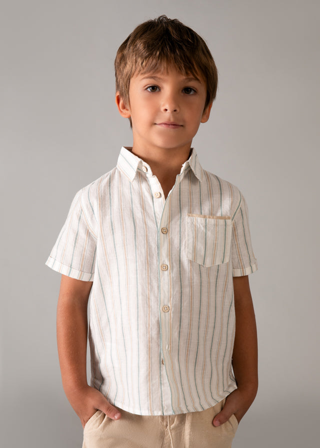 Mayoral Conjunto bermudas e camisa com linho menino