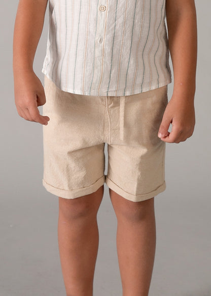 Mayoral Conjunto bermudas e camisa com linho menino
