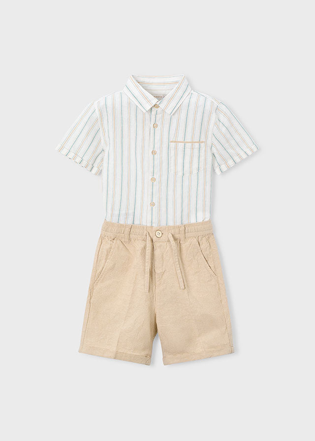 Mayoral Conjunto bermudas e camisa com linho menino