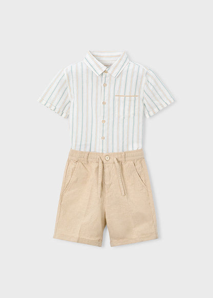 Mayoral Conjunto bermudas e camisa com linho menino