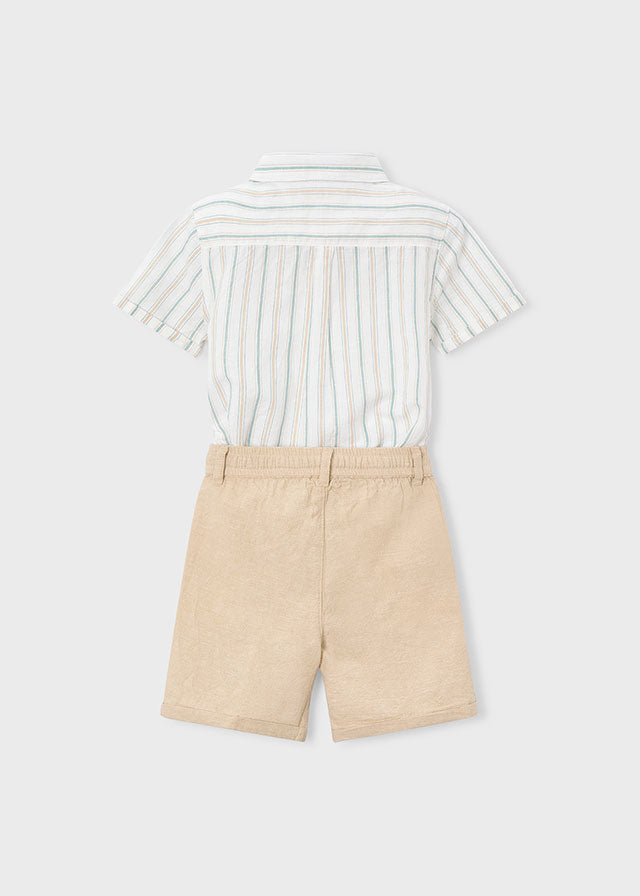 Mayoral Conjunto bermudas e camisa com linho menino