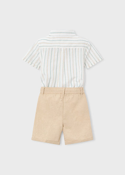 Mayoral Conjunto bermudas e camisa com linho menino