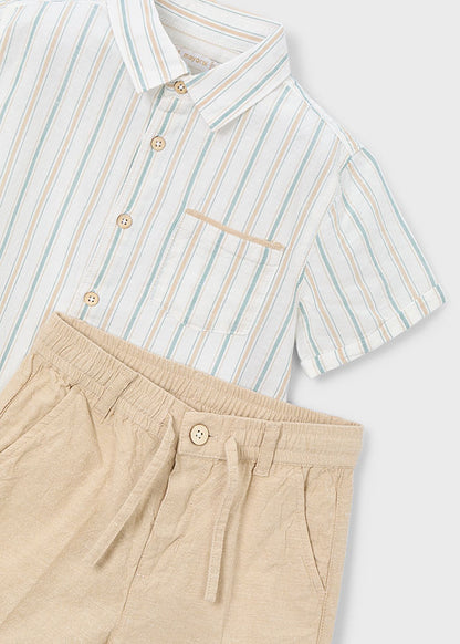 Mayoral Conjunto bermudas e camisa com linho menino