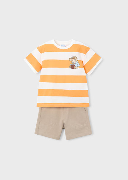 Mayoral Conjunto calças e t-shirt riscas menino